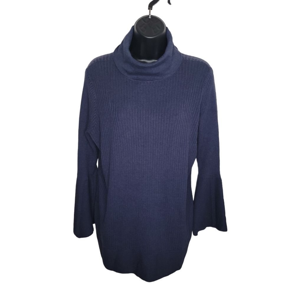 Dg2 Diane Gilman ribbed bell sleeve turtleneck XL